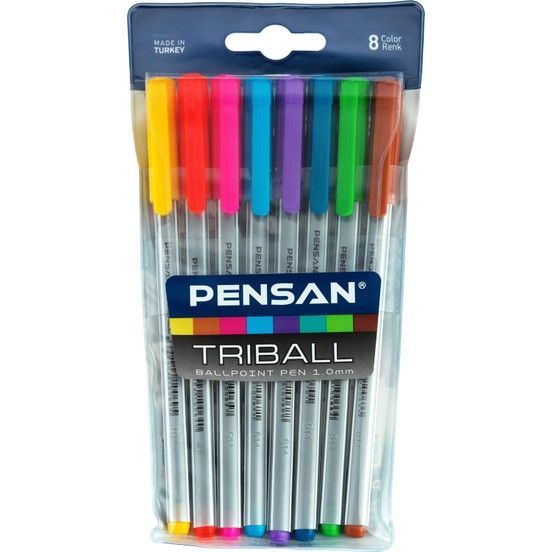 Pensan Tükenmez Trıball 1Mm Renkli 8 Li Set