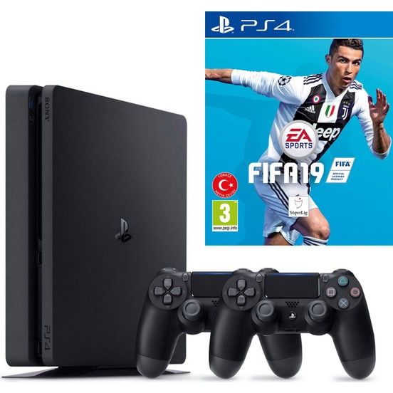 Sony Playstation 4 Slim 500 Gb Oyun Konsolu + 2. Kol + Fifa 19